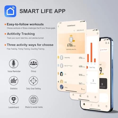 wigore Smart Jump Rope with App & Counter, Adjustable PVC Speed Rope 2.5m (8.2ft) | Fitness Gifts for Adults thumbnail 2