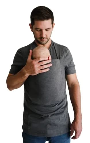 Lalabu The Dad Shirt | Hands-Free Baby Carrier for Dads - Gray - XL | CPSC Tested & Approved thumbnail 1