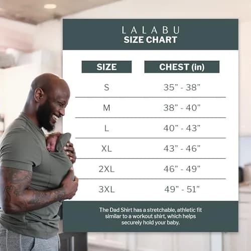 Lalabu The Dad Shirt | Hands-Free Baby Carrier for Dads - Gray - XL | CPSC Tested & Approved thumbnail 7