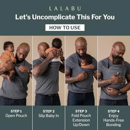 Lalabu The Dad Shirt | Hands-Free Baby Carrier for Dads - Gray - XL | CPSC Tested & Approved thumbnail 3