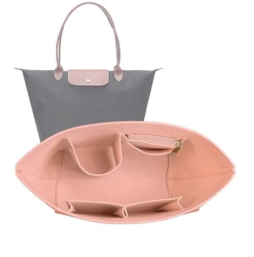 Lckaey Large Pink Felt Purse Organizer Insert | 28cm (11.02") Width, 18cm (7.08") Depth, 22.5cm (8.86") Height thumbnail 1