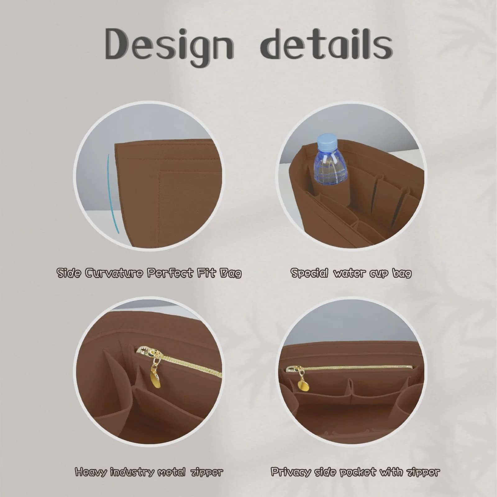 Lckaey Large Blue Felt Purse Organizer Insert for Le Pliage Handbags | 27.9 cm (11.02") Width - view 3