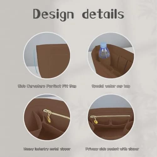 Lckaey Large Blue Felt Purse Organizer Insert for Le Pliage Handbags | 27.9 cm (11.02") Width thumbnail 3