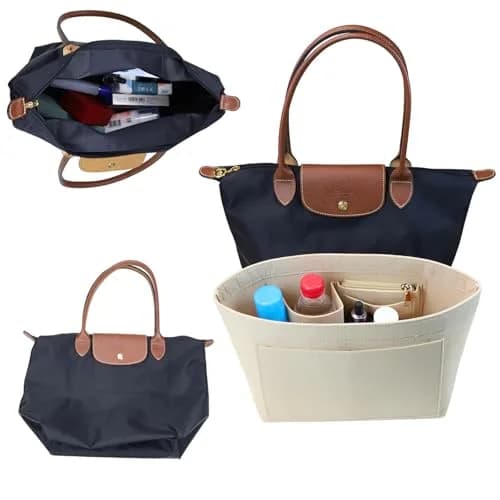 Lckaey Large Felt Purse Organizer Insert for Longchamp Le Pliage Handbag 27.9cm (11.02" W x 7.08" D x 8.86" H) | Keeps Bags Shipshape thumbnail 5