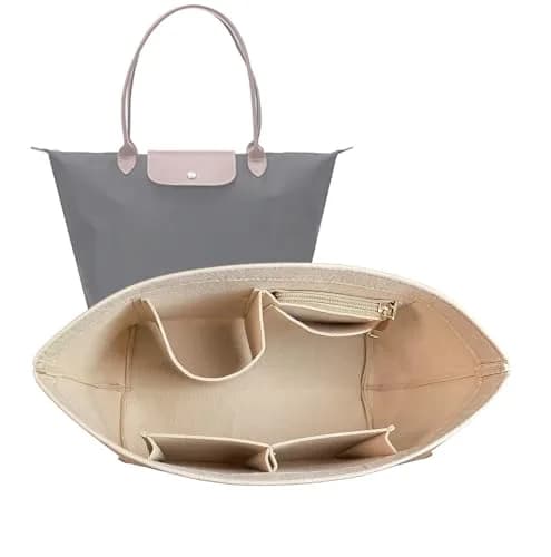 Lckaey Large Felt Purse Organizer Insert for Longchamp Le Pliage Handbag 27.9cm (11.02" W x 7.08" D x 8.86" H) | Keeps Bags Shipshape thumbnail 1