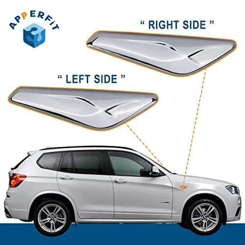 APPERFiT Front Fender Chrome Trim Finisher Pair for BMW X3 F25 X4 F26 2011-2018 | Vehicle Specific Fit thumbnail 2