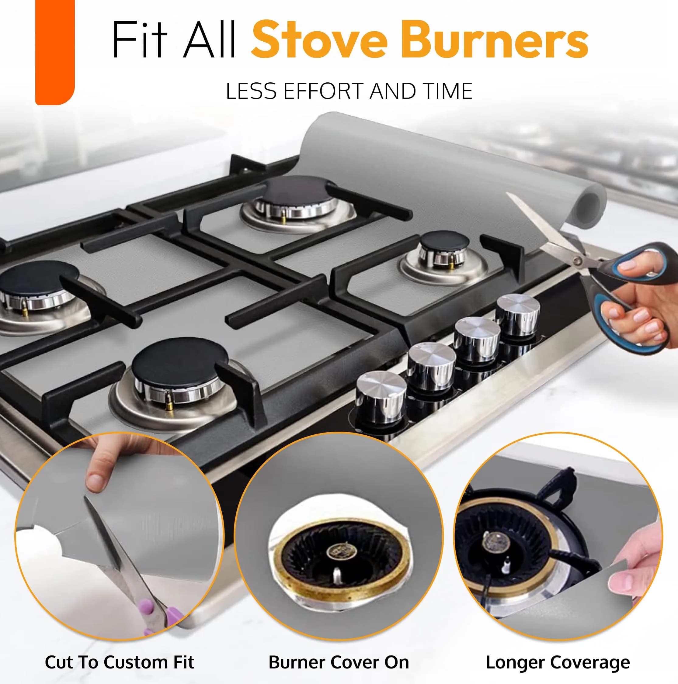 ThreadNanny Silver Teflon Oven Liner Roll 44cm x 190cm (17" x 75") | BPA & PFOA Free, Reusable & Dishwasher Safe - view 5