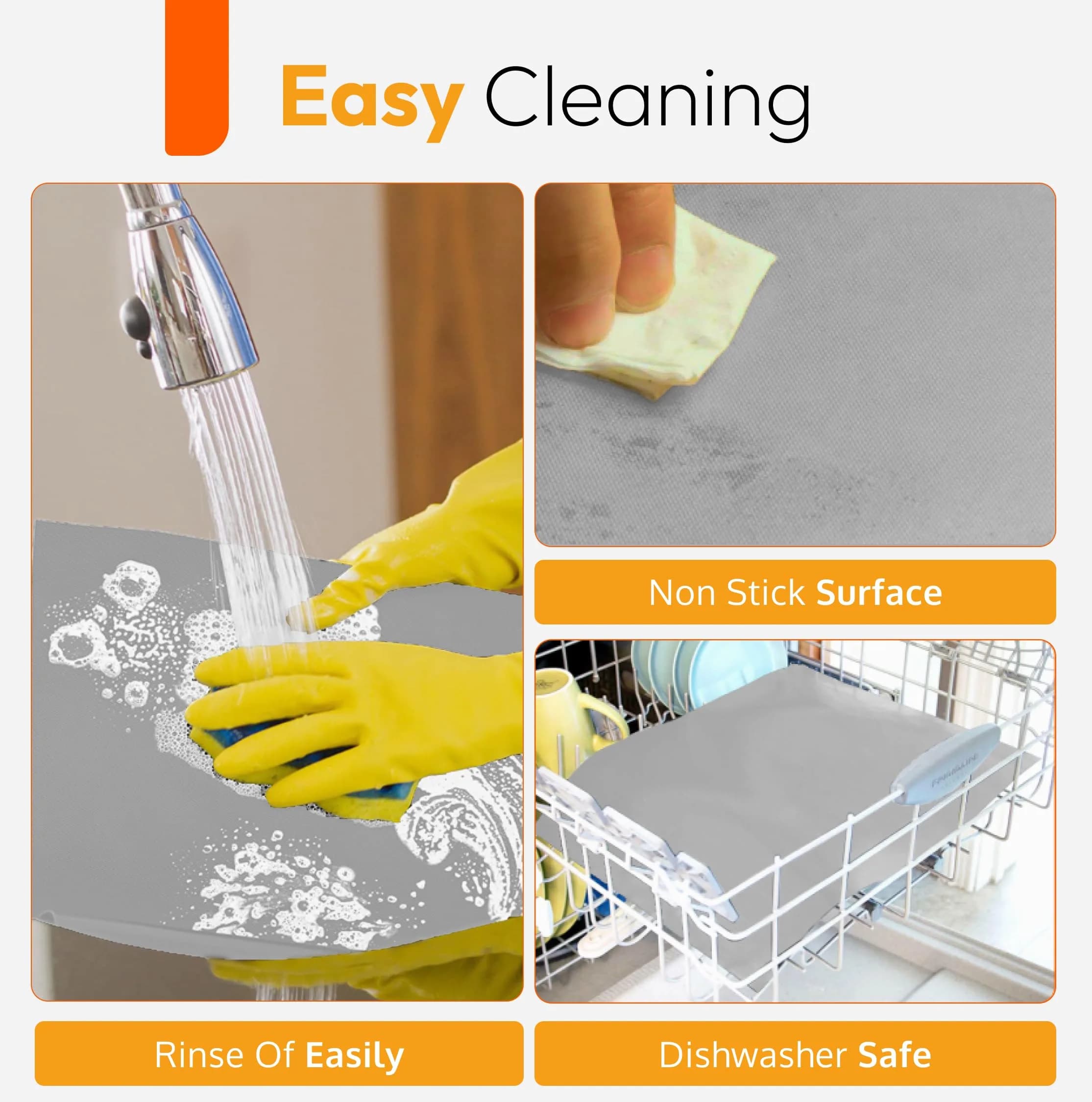 ThreadNanny Silver Teflon Oven Liner Roll 44cm x 190cm (17" x 75") | BPA & PFOA Free, Reusable & Dishwasher Safe - view 8