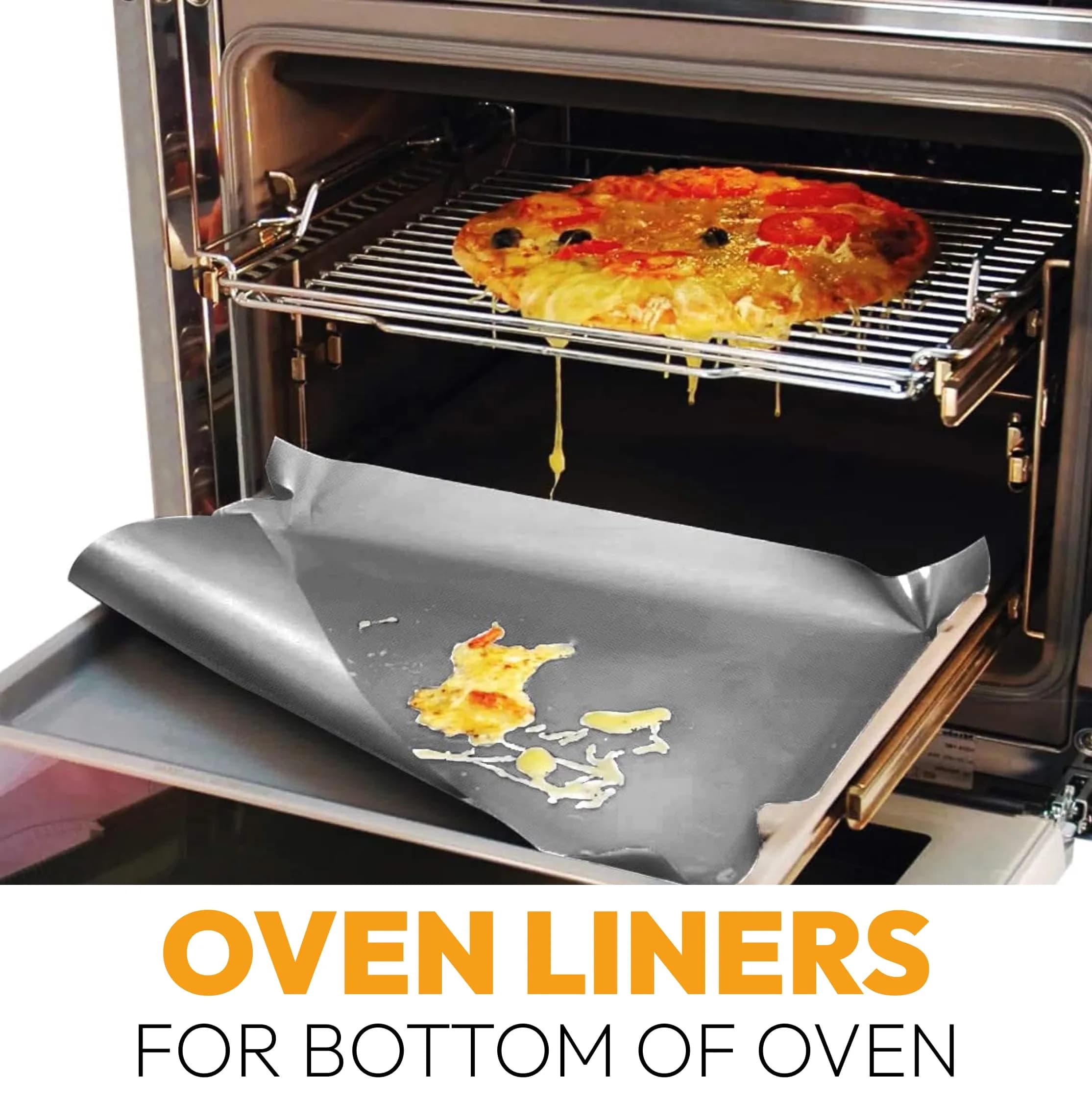 ThreadNanny Silver Teflon Oven Liner Roll 44cm x 190cm (17" x 75") | BPA & PFOA Free, Reusable & Dishwasher Safe - view 2