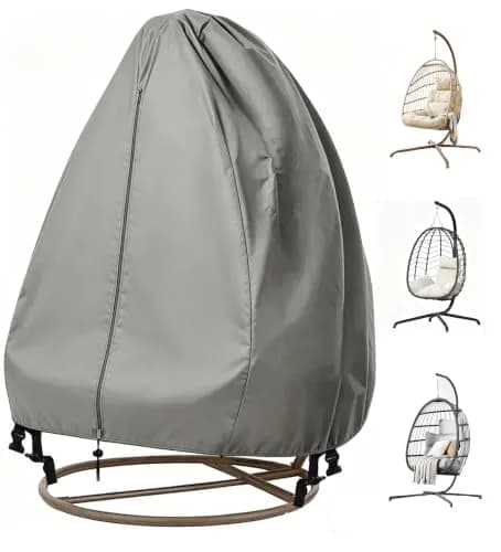 FLYMEI Grey Egg Chair Cover 190.5cm x 114.3cm (75" x 45") | Heavy Duty Waterproof Outdoor Protection thumbnail 1