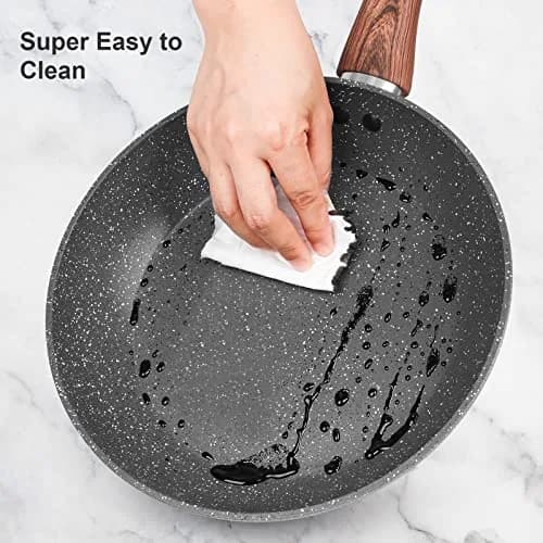 M MELENTA Pots and Pans Set Non Stick 11-Piece Grey Granite | Durable, Induction Compatible with Easy Cleanup thumbnail 6