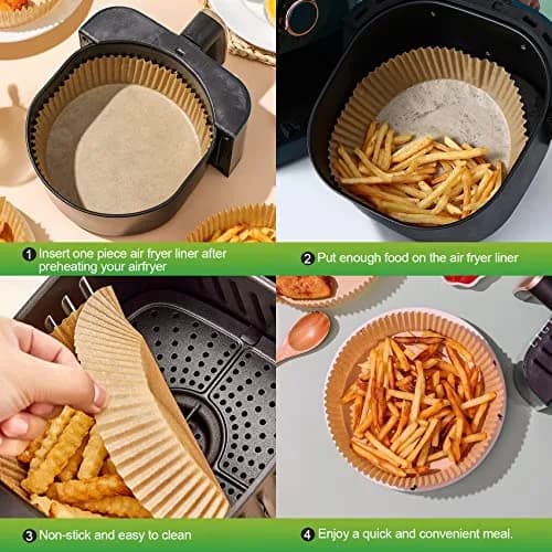 ctizne Disposable Air Fryer Liners 6.5In | Non-Stick, 125 pcs for 3-5 Qt Basket thumbnail 4