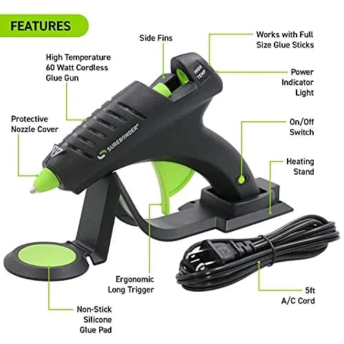 Surebonder Cordless Hot Glue Gun with 85 AdTech Glue Sticks | High Temp 380°F Bonds Metal, Wood, Ceramics thumbnail 4