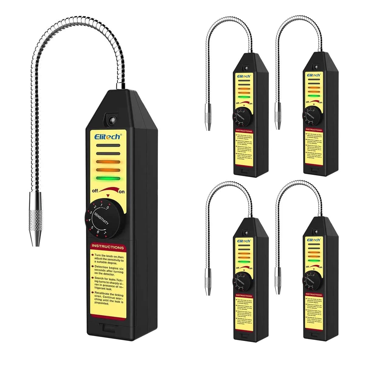 Elitech WJL-6000S Refrigerant Leak Detector AC Freon Leak Sniffer for R22, R134A, R410A, R1234YF (5-Pack, 0.21oz/yr Sensitivity) — 5-Pack