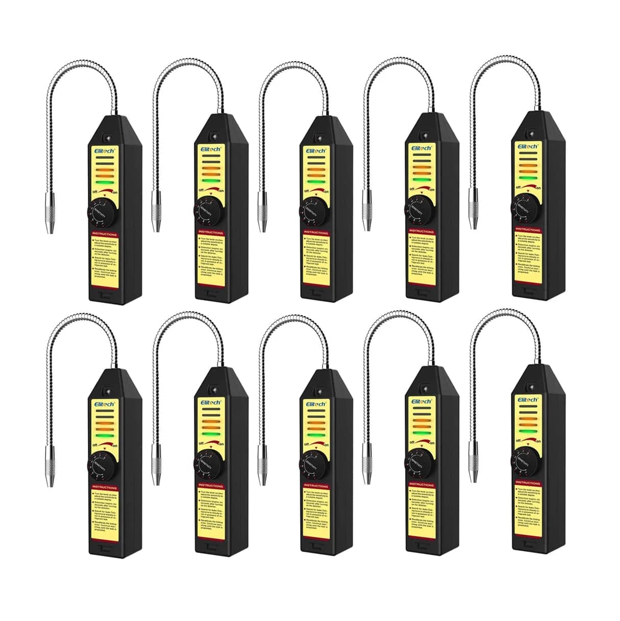 Elitech Refrigerant Leak Detector AC Freon Leak Sniffer R22 R410A R134A R1234YF | 10PCS