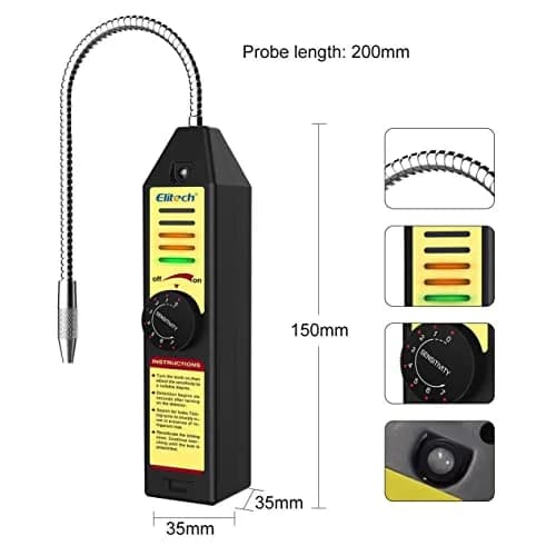 Elitech Refrigerant Leak Detector AC Freon Leak Sniffer R22 R410A R134A R1234YF | 10PCS thumbnail 3