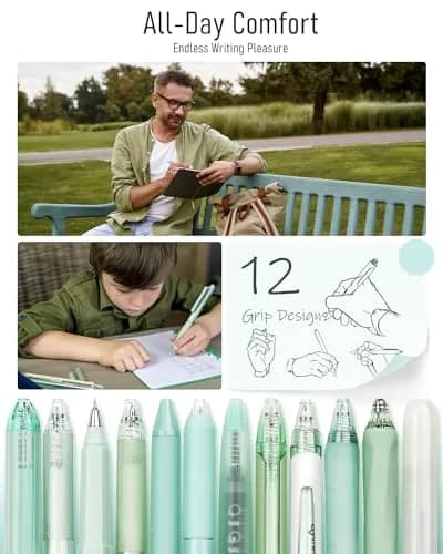 Four Candies Forest Gel Pens, Black Ink, 0.5mm Fine Point, 12 Count | Smooth Writing for Students & Professionals thumbnail 6