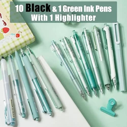 Four Candies Forest Gel Pens, Black Ink, 0.5mm Fine Point, 12 Count | Smooth Writing for Students & Professionals thumbnail 2