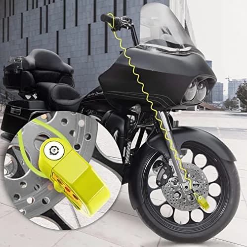 YOHOOLYO Motorcycle Alarm Disc Lock with 110dB Siren & 5ft Reminder Cable, Green | Forged Stainless Steel, Waterproof, Anti-Theft thumbnail 7