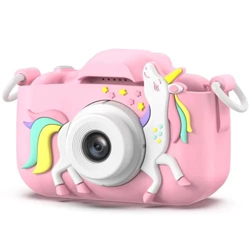 Goopow Kids Digital Camera for Girls Boys 3-8 Years | Educational Toy Camcorder with Soft Cover & 32GB SD Card - main product image