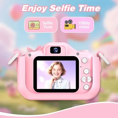 Goopow Kids Digital Camera Pink-DJS 12MP (0.42 oz) | Educational Toy for Ages 3-8 thumbnail 4