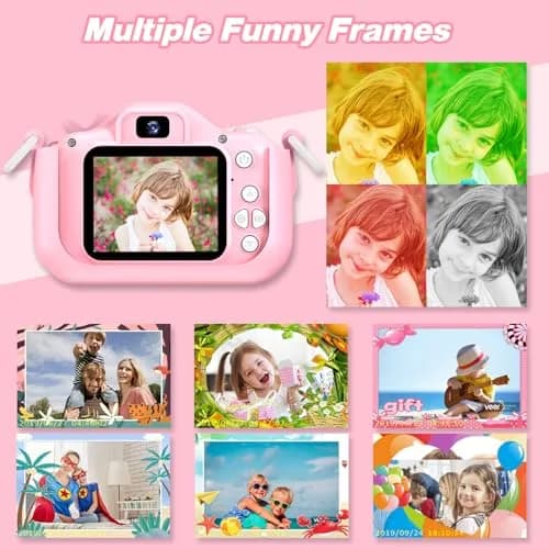 Goopow Kids Digital Camera Pink-DJS 12MP (0.42 oz) | Educational Toy for Ages 3-8 thumbnail 6