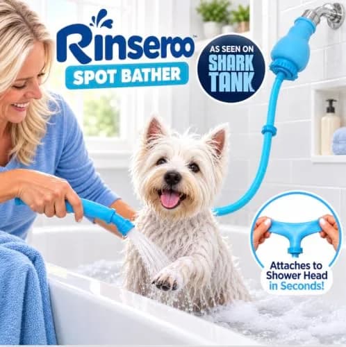 Rinseroo Dog Spot Washer – 6ft Slip-On Shower Hose for Easy Pet Rinsing, Fits Showerheads Up to 4” | Stress-Free Dog Cleaning thumbnail 2