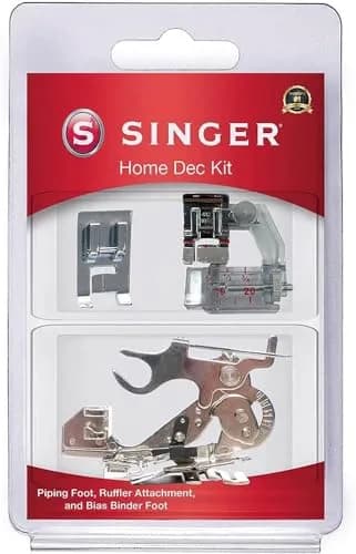 SINGER Home Decor Presser Foot Kit | Compatible with SINGER Sewing Machines | Includes Piping, Bias Binder & Ruffler (0.25kg) thumbnail 1