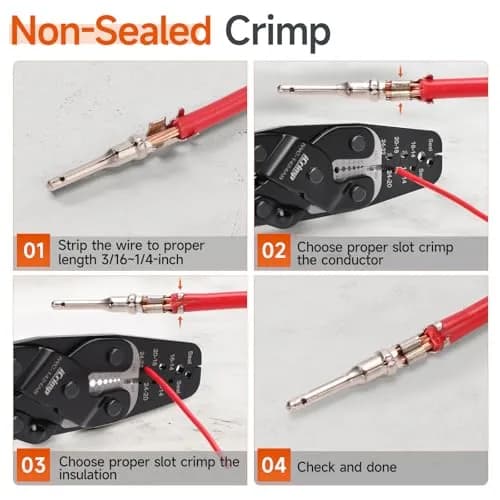 IWISS iCrimp IWC-1424AB Open Barrel & Weather Pack Terminal Crimper AWG24-14 | Built-in Wire Stripper & Cutter thumbnail 7