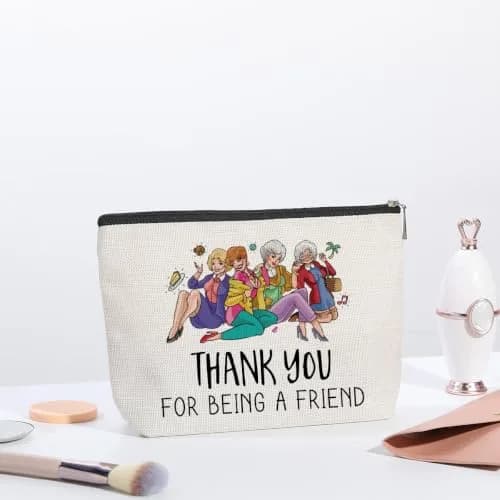 kdxpbpz Golden Inspired Makeup Bag 9.1"W x 7.1"H | Travel Toiletry Organizer for Women thumbnail 5