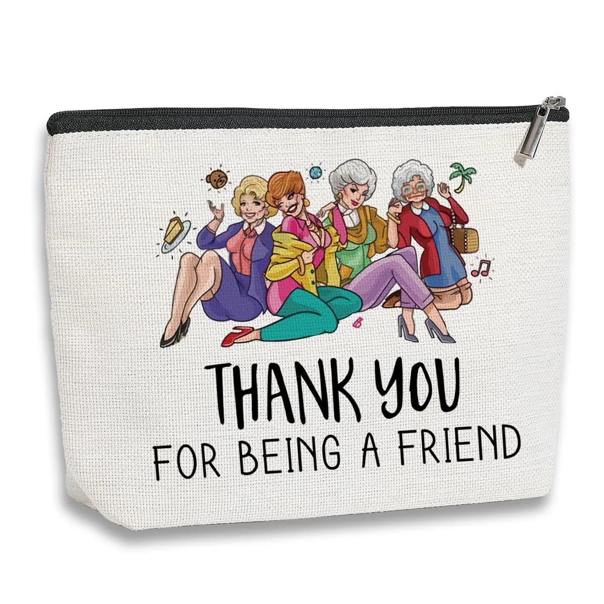 kdxpbpz Cosmetic Case 9.1"W x 7.1"H Waterproof Makeup Bag for Women — Golden Girls Gift