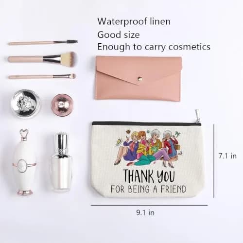 kdxpbpz Golden Inspired Makeup Bag 9.1"W x 7.1"H | Travel Toiletry Organizer for Women thumbnail 2