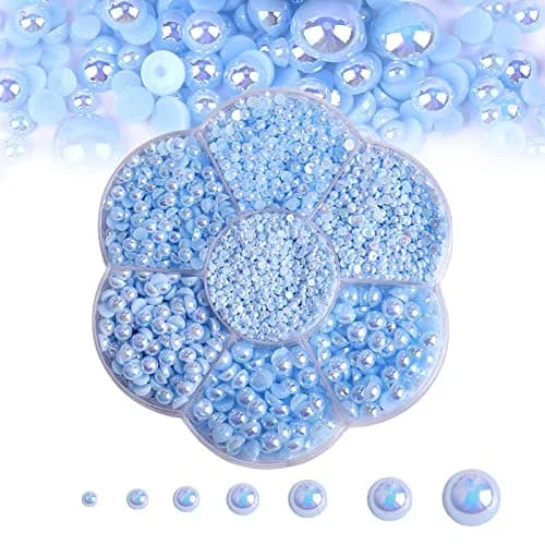 MLGDA Half Round Pearls Flatback Imitation Pearls 7 Sizes | Craft Bead for DIY Jewelry & Crafts thumbnail 1