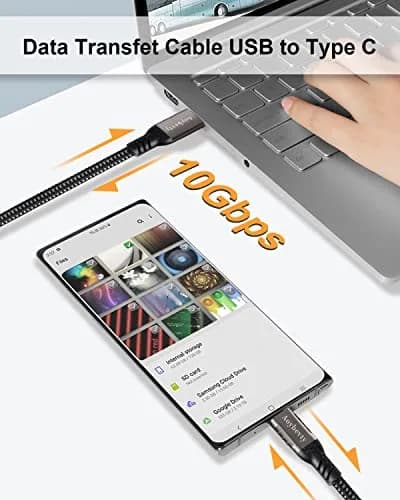 Aoybevty USB-A to USB-C Cable 6.6ft (2m) | 10Gbps Data Transfer & 60W Fast Charging thumbnail 9