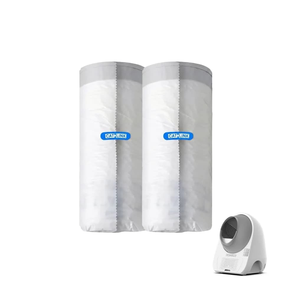 CATLINK Trash Bags for Scooper Prox Series | 40 Pack, White, Unscented, High Density Polyethylene (23.62" x 15.75") — White