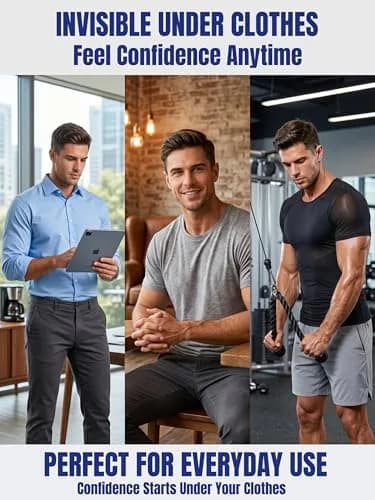 ISUP Mens Gynecomastia Compression Shirt Short Sleeve | Slimming Body Shaper Abdomen Tank thumbnail 8