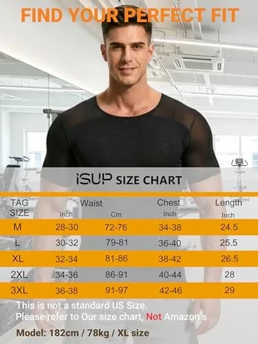 ISUP Mens Gynecomastia Compression Shirt Short Sleeve | Slimming Body Shaper Abdomen Tank thumbnail 9
