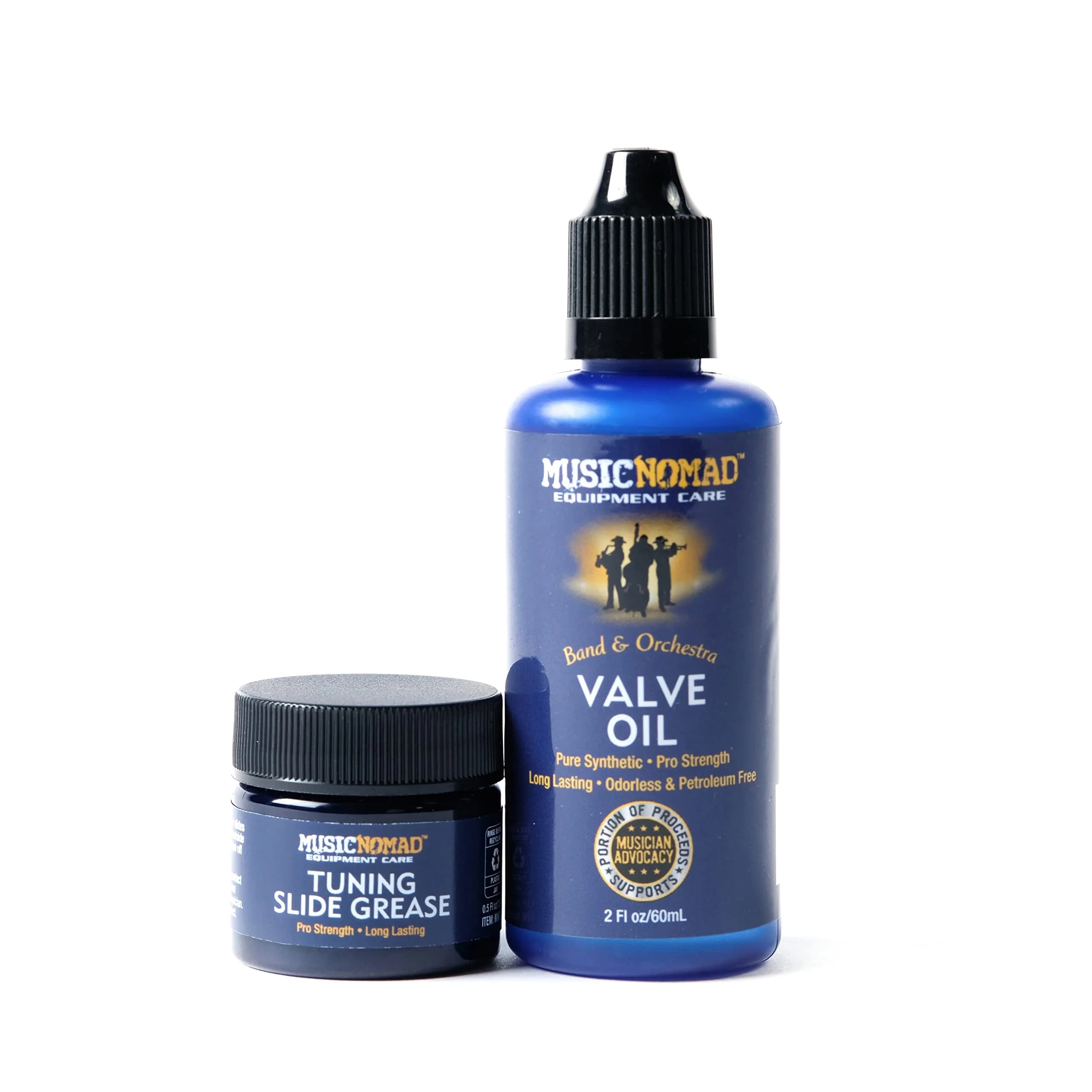 MusicNomad Premium Valve Oil & Tuning Slide Grease Bundle 2 oz (59 ml) | Fast Action & Long-Lasting Lubrication - main product image
