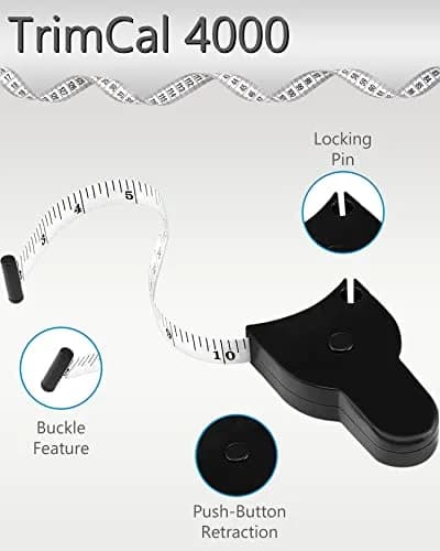TrimCal 4000 Body Fat Caliper with Measure Tape & Fat% Chart | FDA Approved Medical Grade Device thumbnail 4
