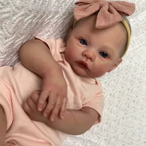 Zero Pam 19 inch Realistic Reborn Baby Doll Girl | Lifelike Soft Silicone Vinyl Handmade Weighted Toddler Toy thumbnail 4