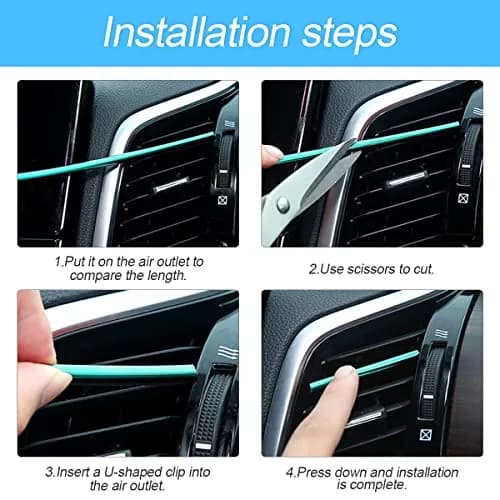 8sanlione Pink 20PCS Waterproof Bendable Car Air Vent Trim Strips | Easy DIY Fit & Stylish Decor thumbnail 5