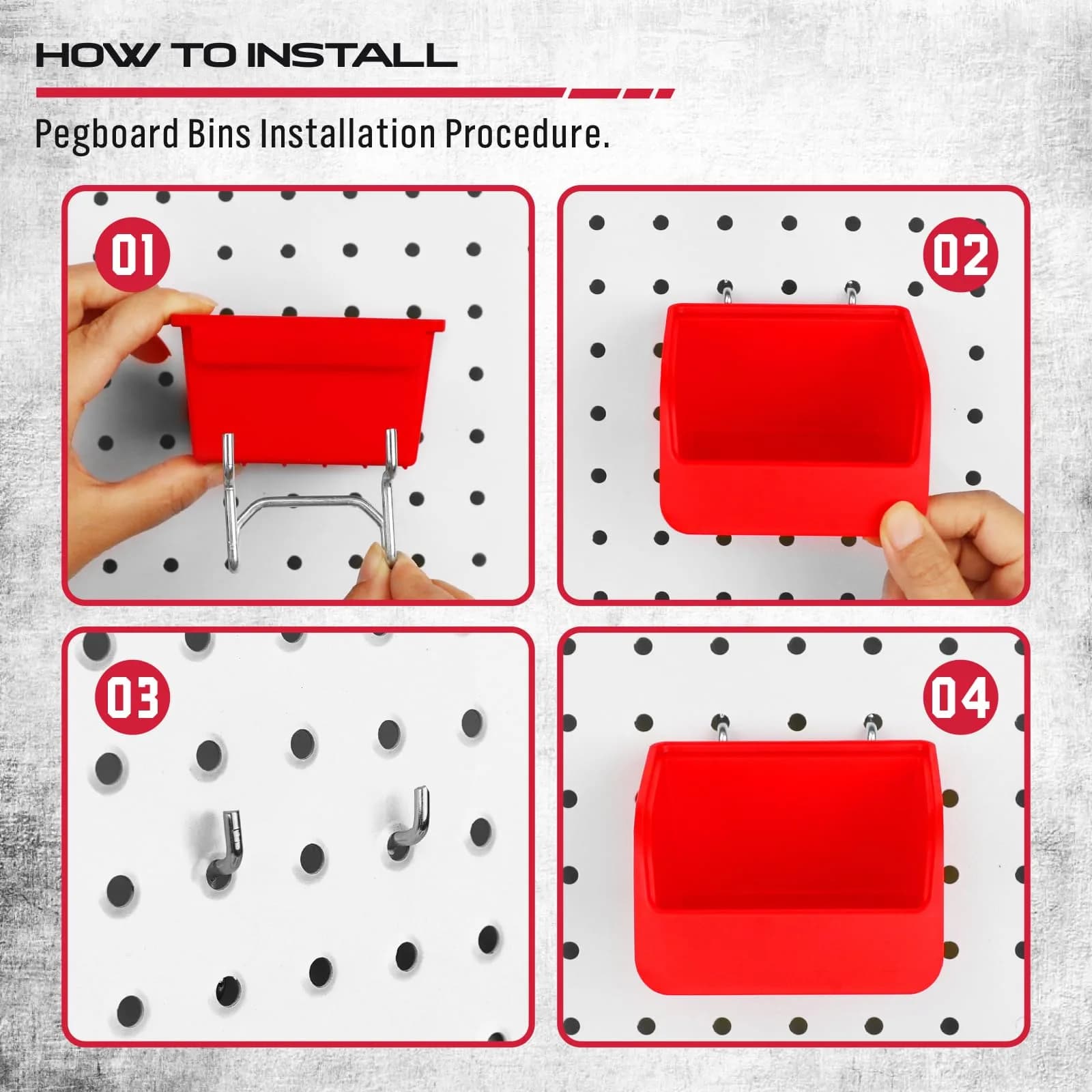 SEDY 121-Piece Pegboard Hooks Set with Pegboard Bins & Locks | 13 Types of Hooks & 4 Boxes - view 6