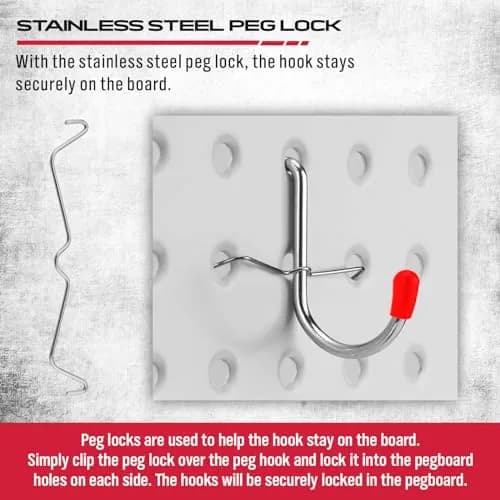SEDY 121-Piece Pegboard Hooks Set with Pegboard Bins & Locks | 13 Types of Hooks & 4 Boxes thumbnail 7