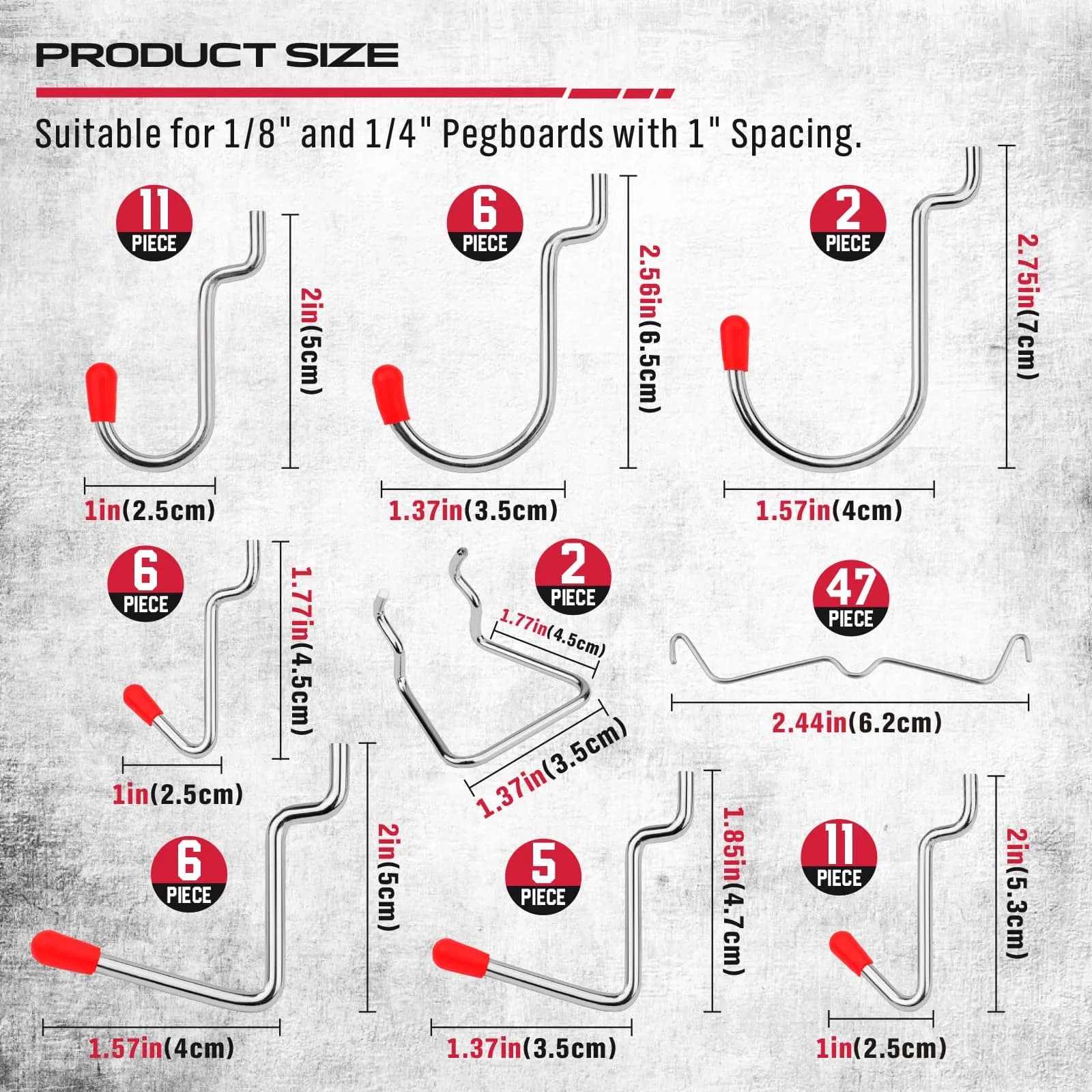 SEDY 121-Piece Pegboard Hooks Set with Pegboard Bins & Locks | 13 Types of Hooks & 4 Boxes - view 4