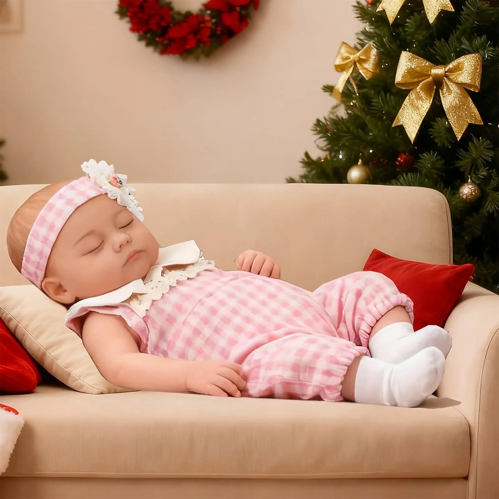 JRLCGYP Realistic Sleeping Baby Girl Doll 10 inch (25.4 cm) Silicone Vinyl Reborn | ASTM Tested Toy Figure — 10"