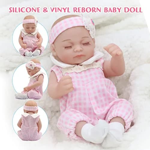 JRLCGYP Realistic Sleeping Baby Girl Doll 10 inch (25.4 cm) Silicone Vinyl Reborn | ASTM Tested Toy Figure thumbnail 4