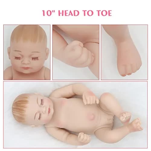 JRLCGYP Realistic Sleeping Baby Girl Doll 10 inch (25.4 cm) Silicone Vinyl Reborn | ASTM Tested Toy Figure thumbnail 5