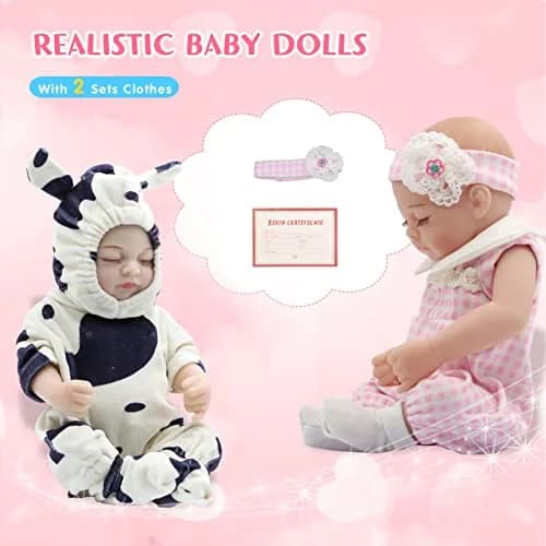 JRLCGYP Realistic Sleeping Baby Girl Doll 10 inch (25.4 cm) Silicone Vinyl Reborn | ASTM Tested Toy Figure thumbnail 6