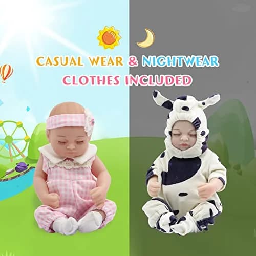 JRLCGYP Realistic Sleeping Baby Girl Doll 10 inch (25.4 cm) Silicone Vinyl Reborn | ASTM Tested Toy Figure thumbnail 3
