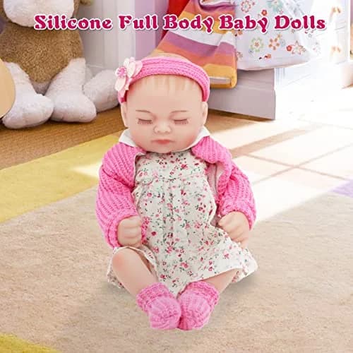 JRLCGYP 10 Inch Reborn Baby Doll Full Silicone Vinyl Girl | Realistic Newborn Toy for Kids 3+ thumbnail 4